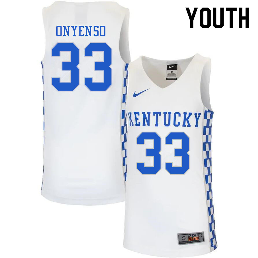 Youth #33 Ugonna Onyenso Kentucky Wildcats College Basketball Jerseys Sale-White